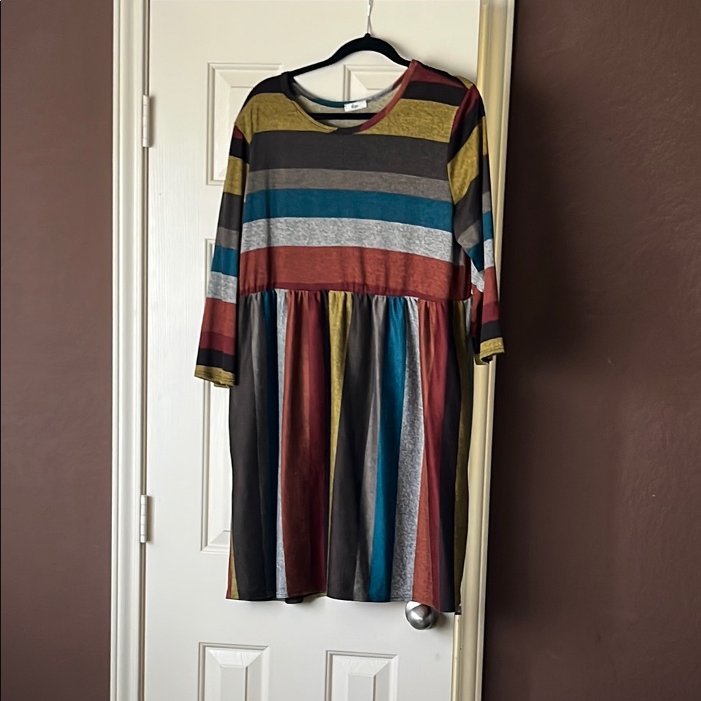 Striped Long Sleeve Dress